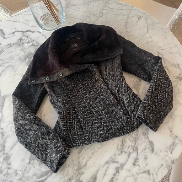 NEW Wool Chanel-like Pea Coat Faux Fur - Picture 16 of 16